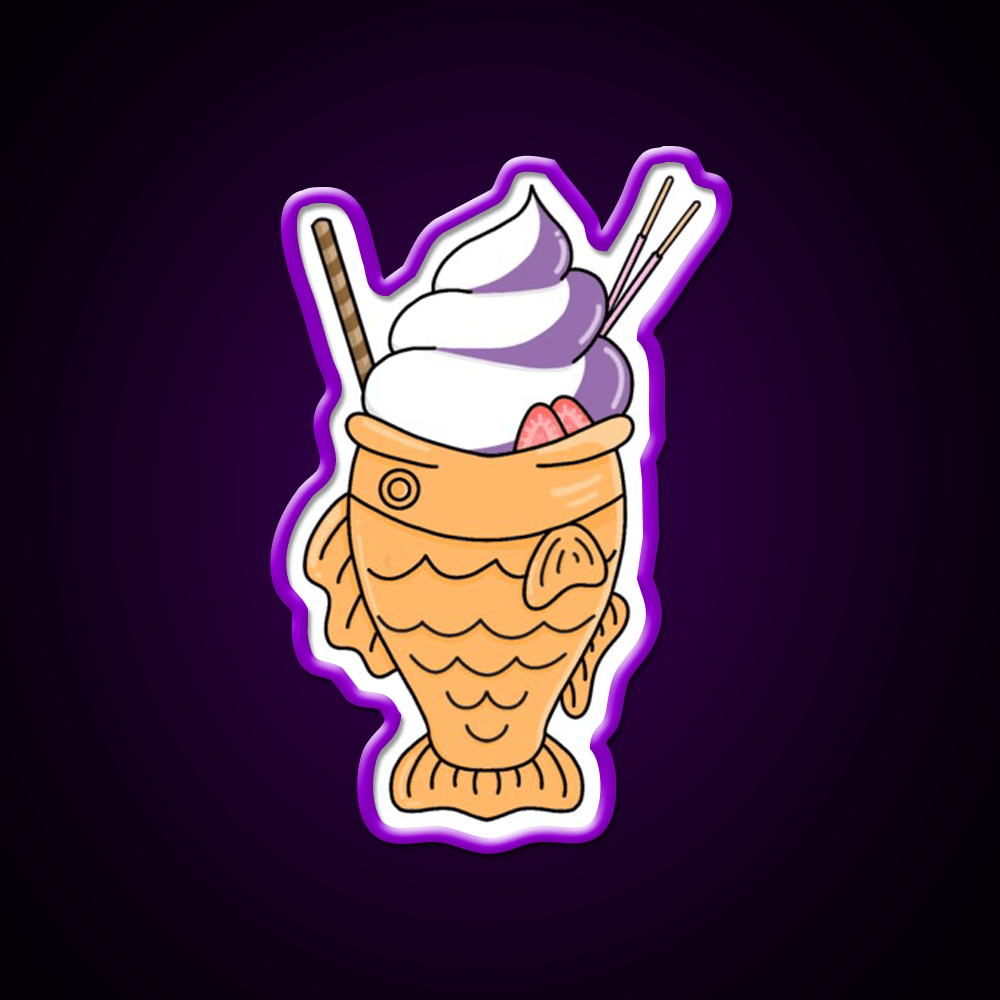Ube Taiyaki Snack Food Led Neon Sign Rgb Color - Shineneon