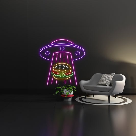 Ufo Abduction Burger Led Sign Burger Led Sign