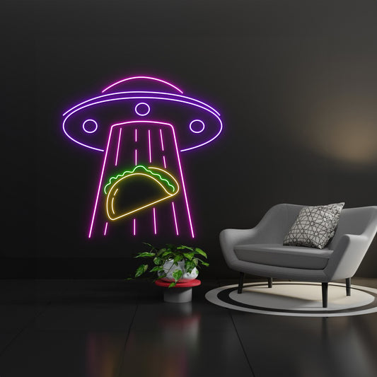 Ufo Abduction Donut Led Sign, Donut Led Signs