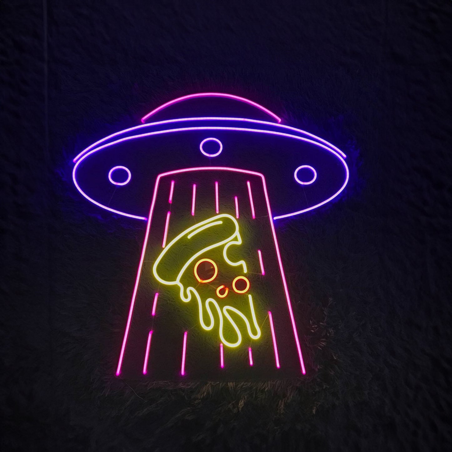 Ufo Abduction Pizza Led Sign