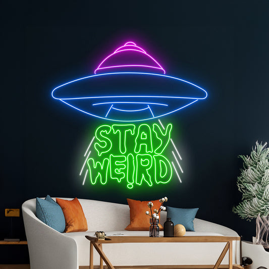 Ufo Abduction Stay Weird Led Sign