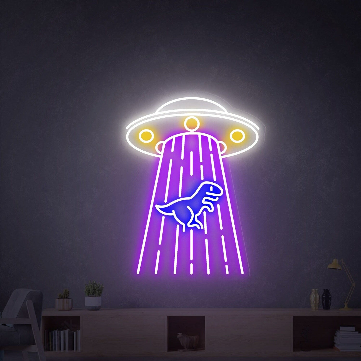 Ufo Dragon Led Neon Signs Led Light Space Wall Decor - Shineneon
