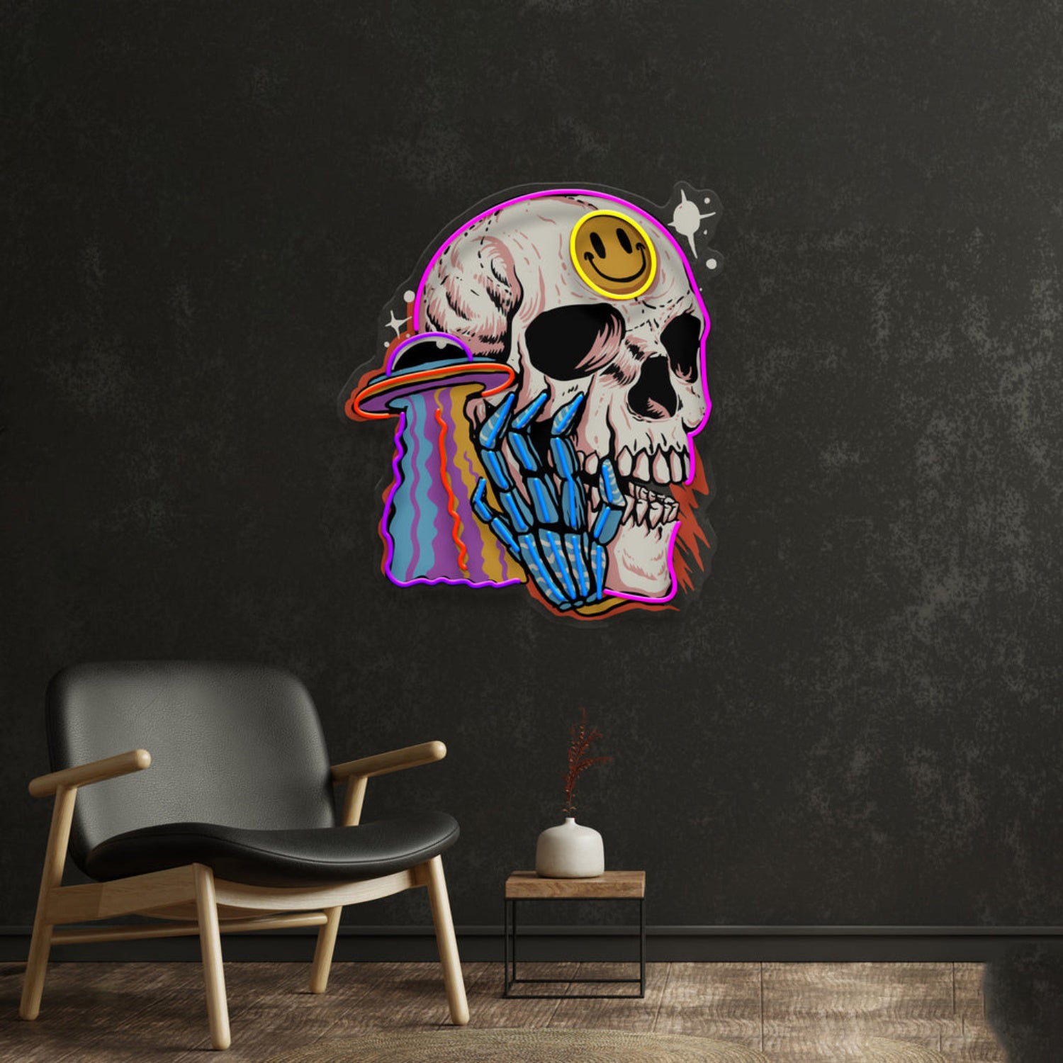 UFO Skull Vibe Acrylic Led Neon Sign | Shineneon