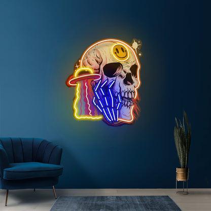 Ufo Skull Vibe Led Neon Sign Light Custom Led Signs - Shineneon