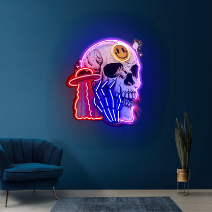 Ufo Skull Vibe Led Neon Sign Light Custom Led Signs - Shineneon