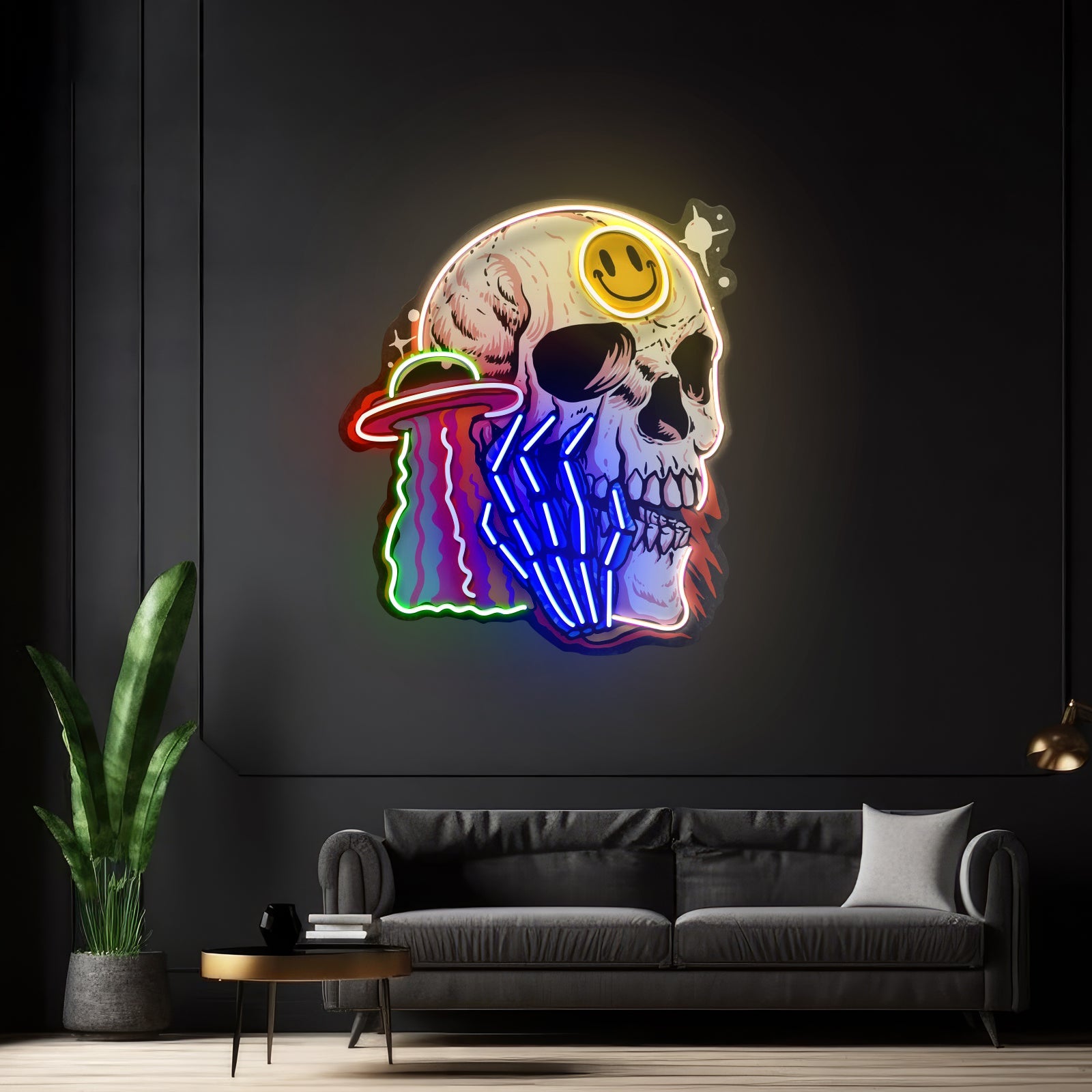 Ufo Skull Vibe Led Neon Sign Light Custom Led Signs - Shineneon
