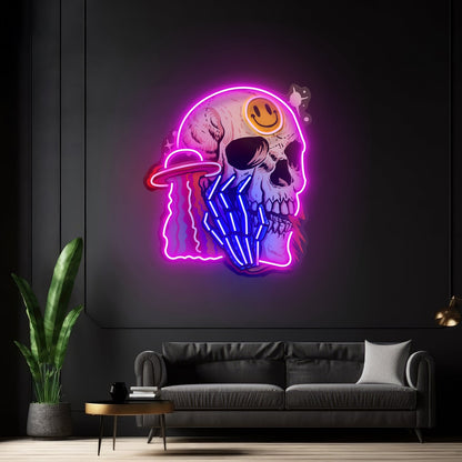 Ufo Skull Vibe Led Neon Sign Light Custom Led Signs - Shineneon