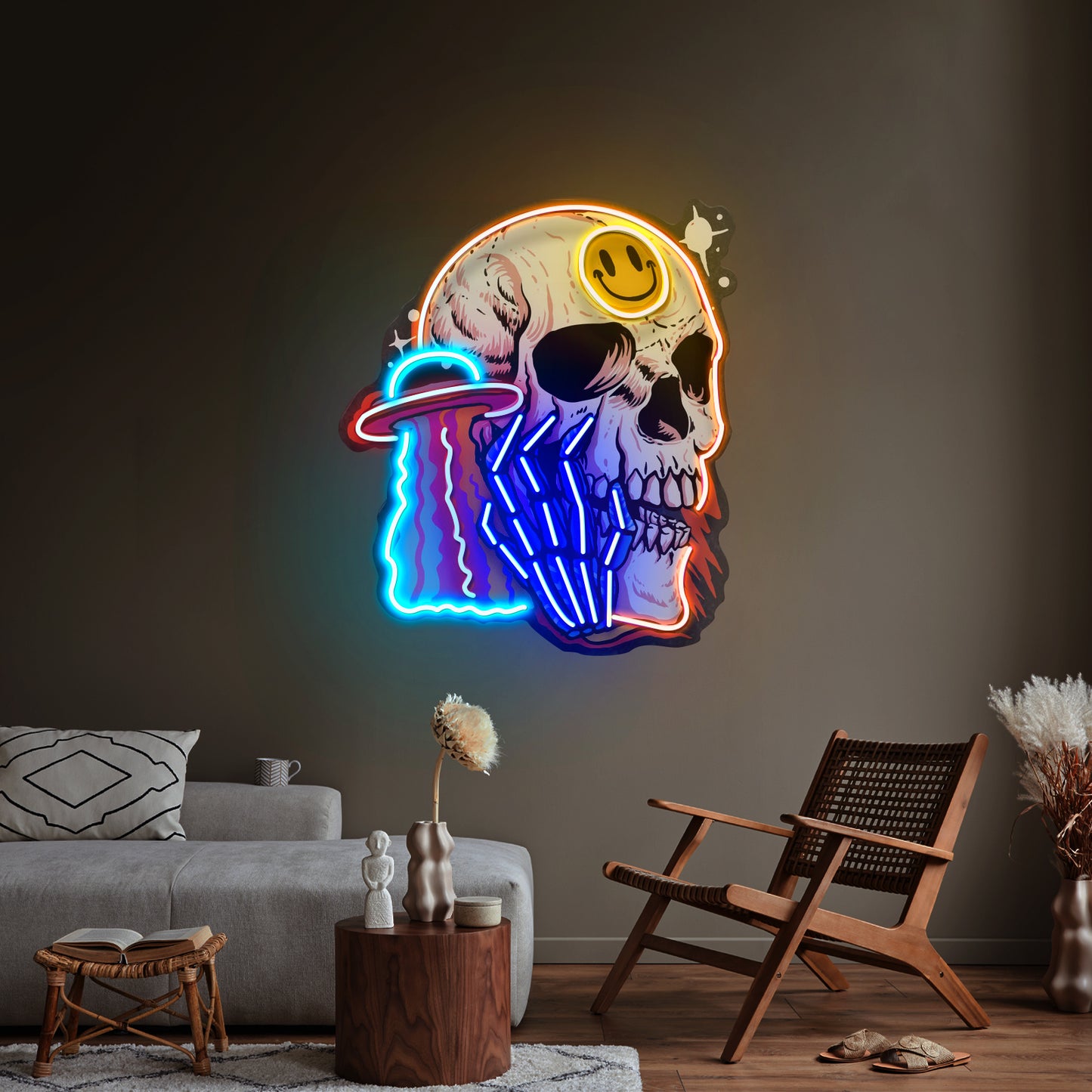 Ufo Skull Vibe Led Neon Sign Light Custom Led Signs