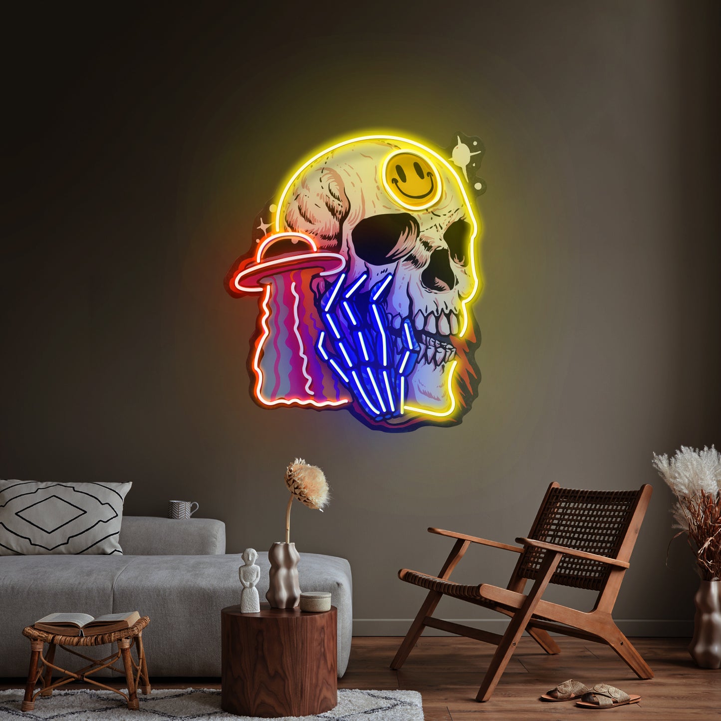 Ufo Skull Vibe Led Neon Sign Light Custom Led Signs