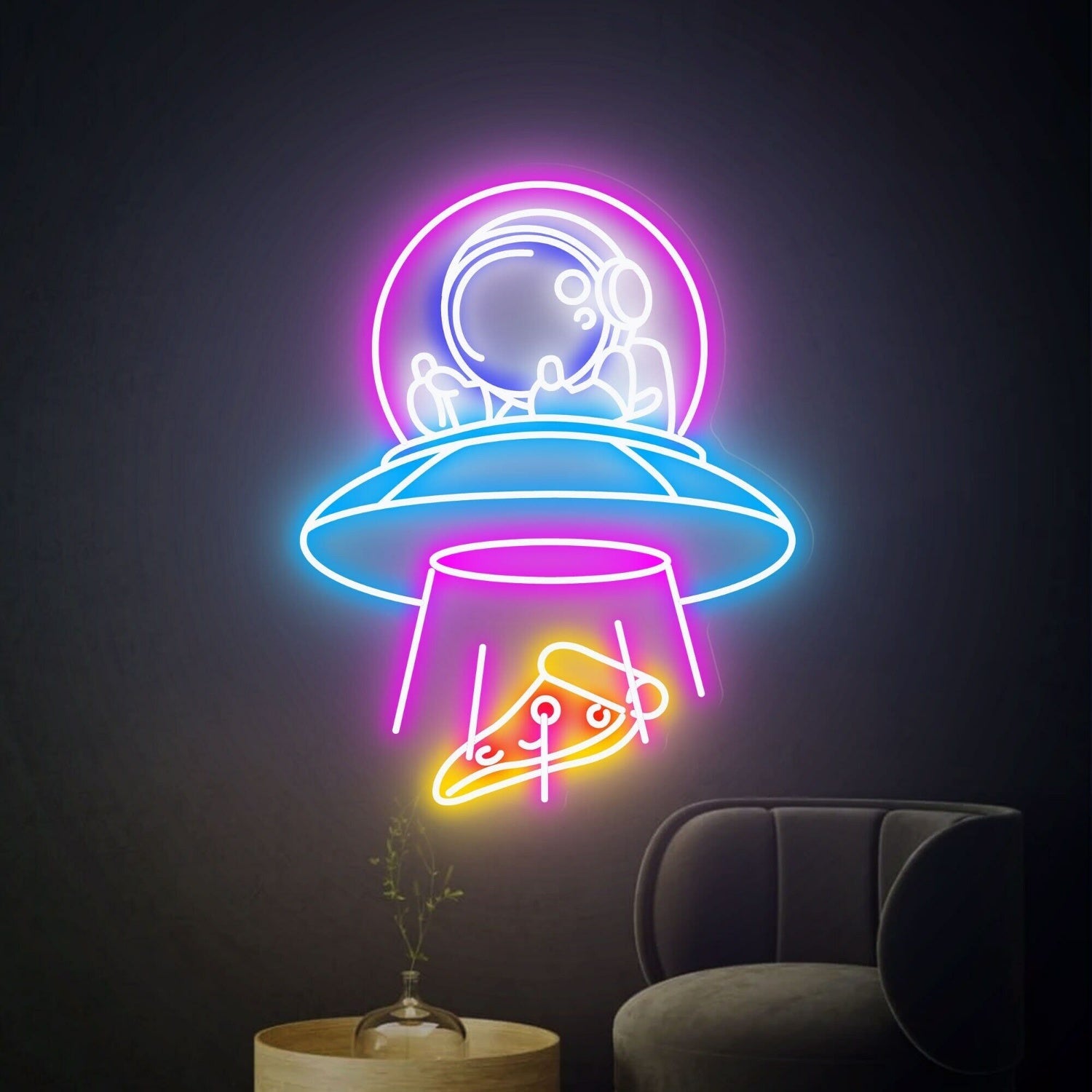Ufo Spaceman Led Neon Sign For Creative Home Bedroom - Shineneon