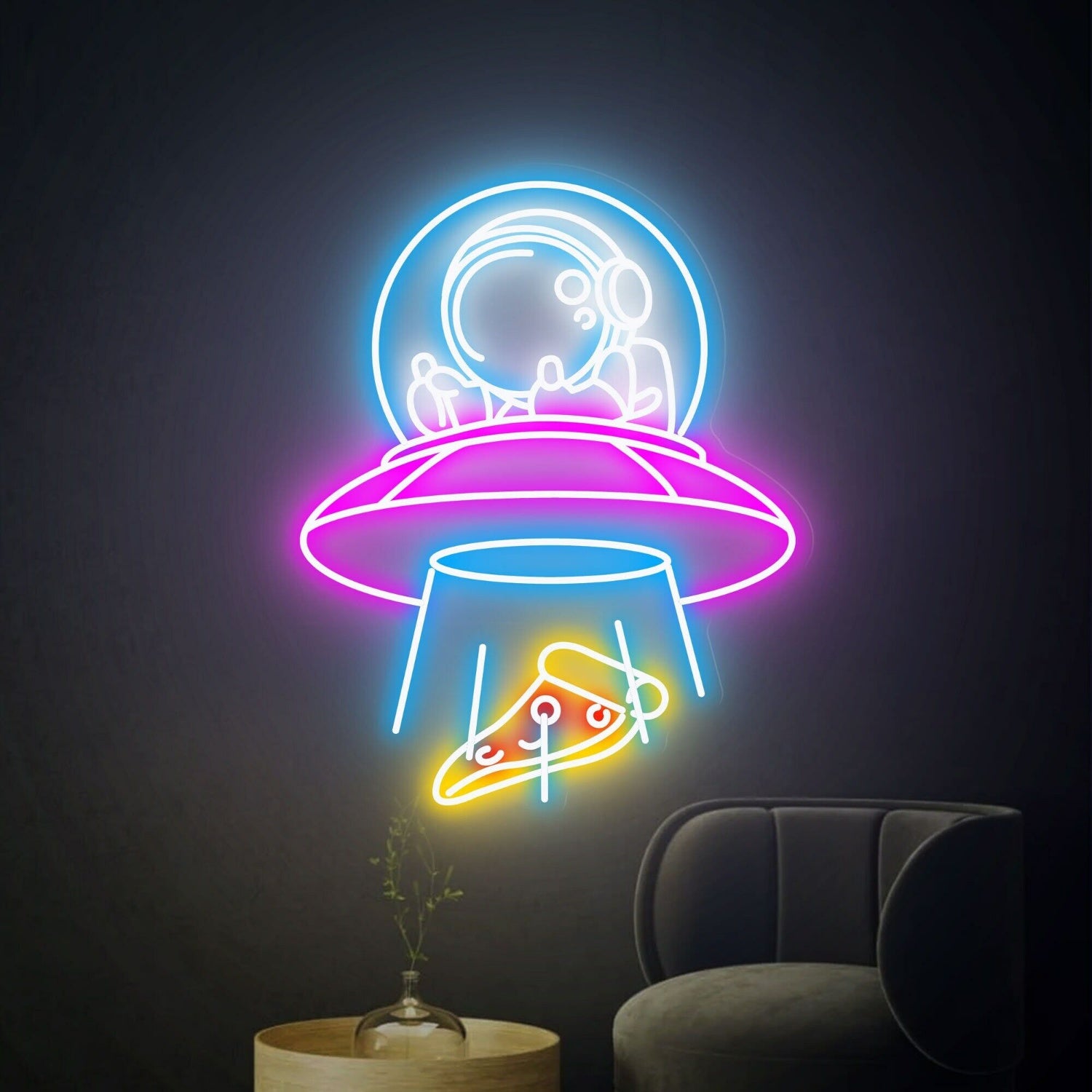 Ufo Spaceman Led Neon Sign For Creative Home Bedroom - Shineneon