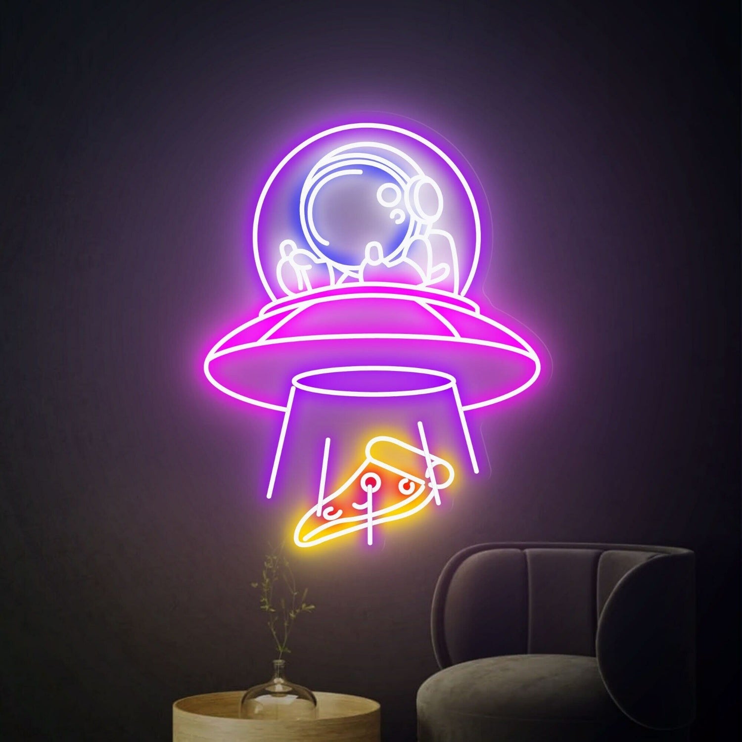 Ufo Spaceman Led Neon Sign For Creative Home Bedroom - Shineneon