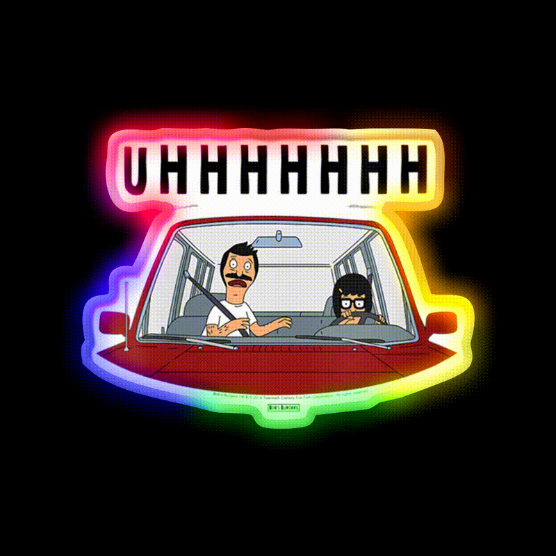 Uhhhh Womens Bobs Burgers Tina Driving Led Neon Sign For Burger Place Rgb Color - LED neon sign close-up detail
