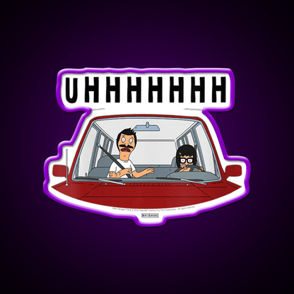 Uhhhh Womens Bobs Burgers Tina Driving Led Neon Sign For Burger Place Rgb Color - Shineneon
