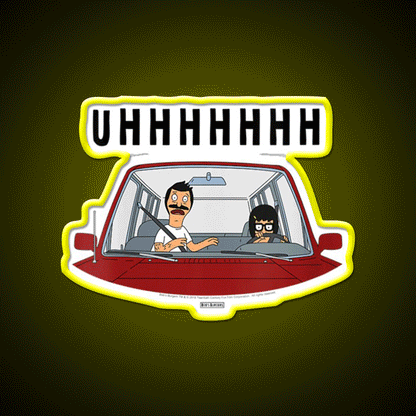 Uhhhh Womens Bobs Burgers Tina Driving Led Neon Sign For Burger Place Rgb Color - Custom LED neon sign front view