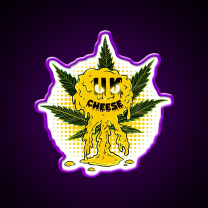 Uk Cheese Strain Amazing Art Hemp Inspired Green Leaf Led Neon Sign Rgb Color - LED neon sign view 9