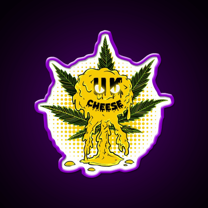 Uk Cheese Strain Amazing Art Hemp Inspired Green Leaf Led Neon Sign Rgb Color - Shineneon