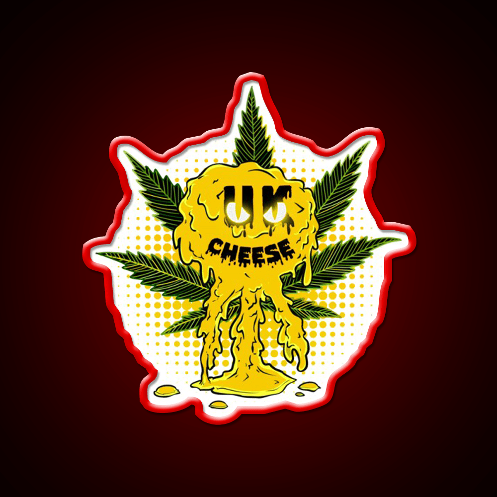 Uk Cheese Strain Amazing Art Hemp Inspired Green Leaf Led Neon Sign Rgb Color - Shineneon