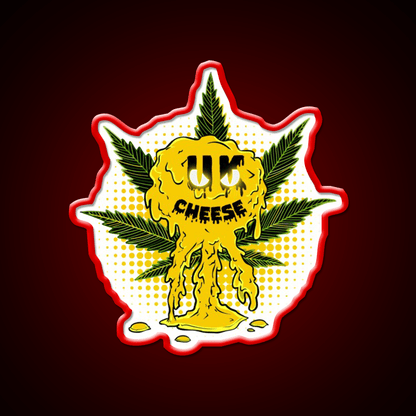 Uk Cheese Strain Amazing Art Hemp Inspired Green Leaf Led Neon Sign Rgb Color - Shineneon