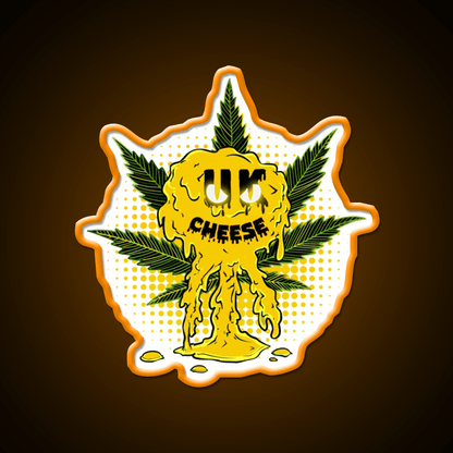 Uk Cheese Strain Amazing Art Hemp Inspired Green Leaf Led Neon Sign Rgb Color - Shineneon