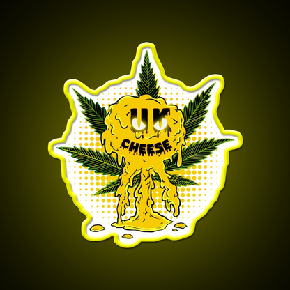 Uk Cheese Strain Amazing Art Hemp Inspired Green Leaf Led Neon Sign Rgb Color - LED neon sign view 7