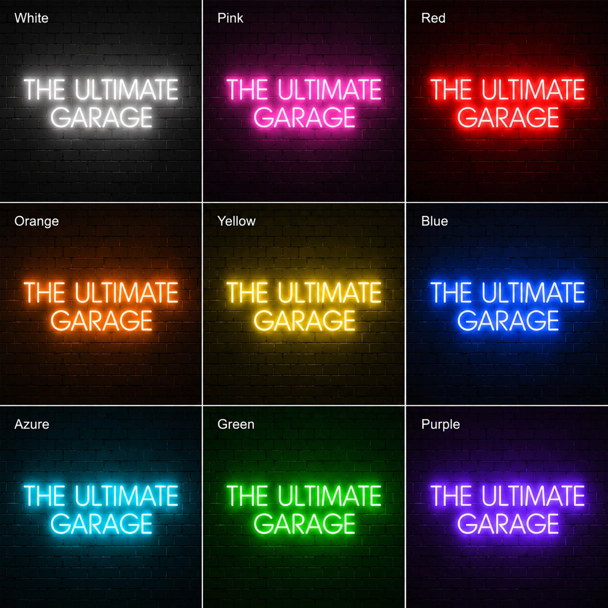 Ultimate Garage Neon Sign LED Neon Sign color grid