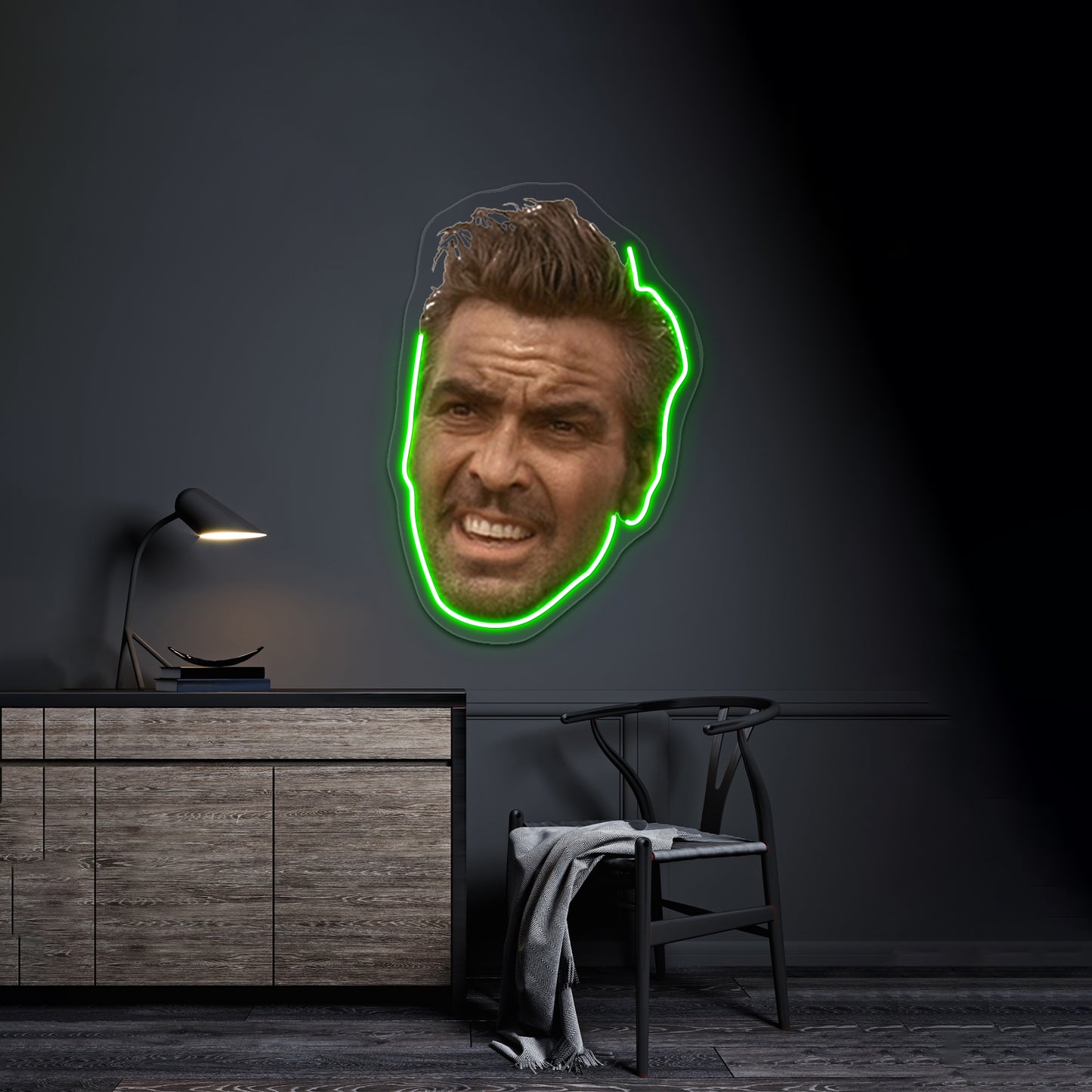 Ulysses Everett Mcgill Head Artwork Personalized Neon Signs