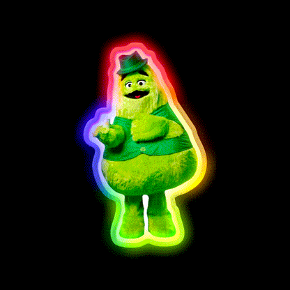 Uncle Ogrimacey Irish Grimace Fast Food Led Neon Sign For Burger Place Rgb Color - LED neon sign close-up detail