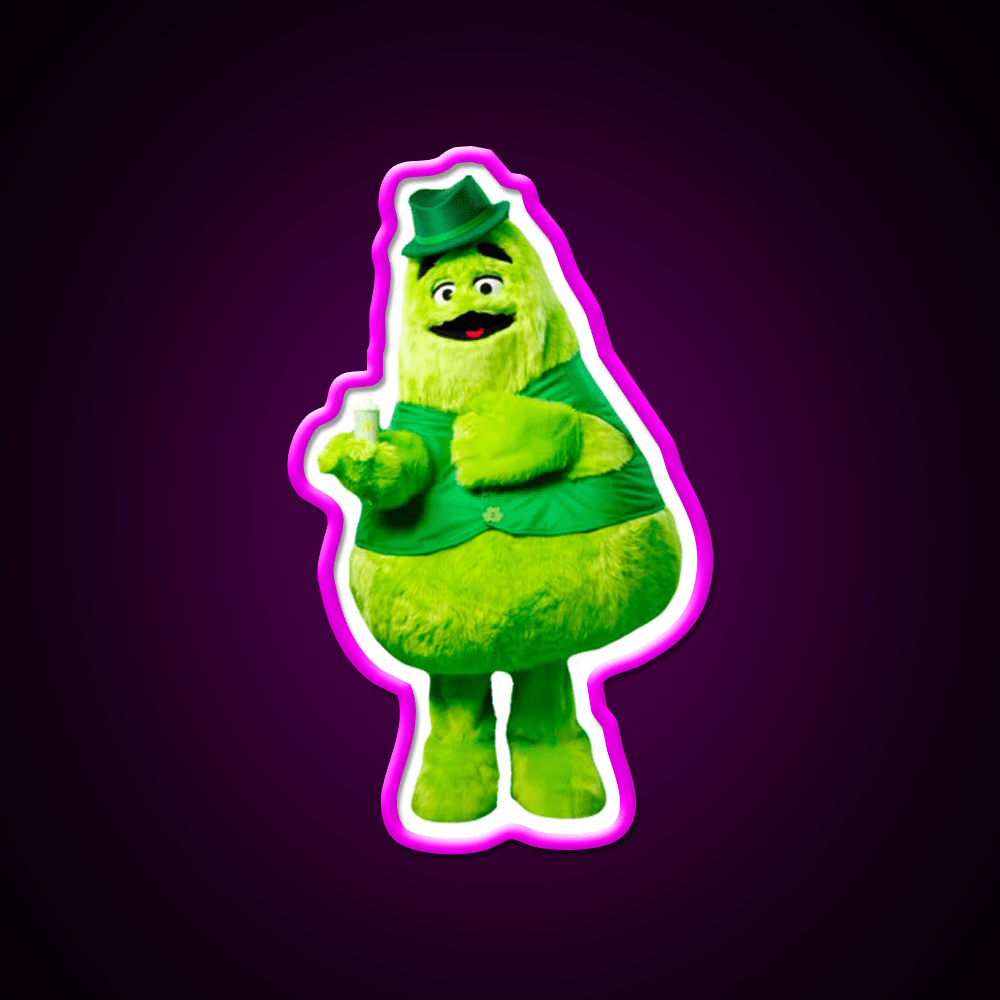 Uncle Ogrimacey Irish Grimace Fast Food Led Neon Sign For Burger Place Rgb Color - Shineneon