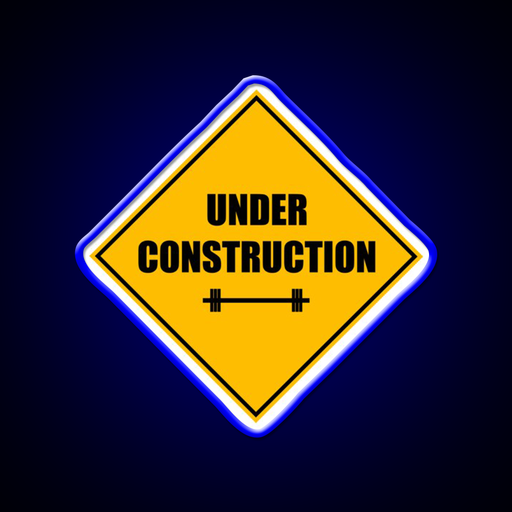 Under Construction Sign Barbell Gym Fitness Led Neon Sign Rgb Color