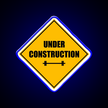 Under Construction Sign Barbell Gym Fitness Led Neon Sign Rgb Color