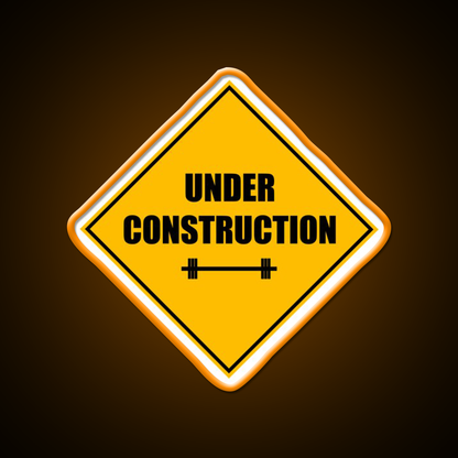 Under Construction Sign Barbell Gym Fitness Led Neon Sign Rgb Color