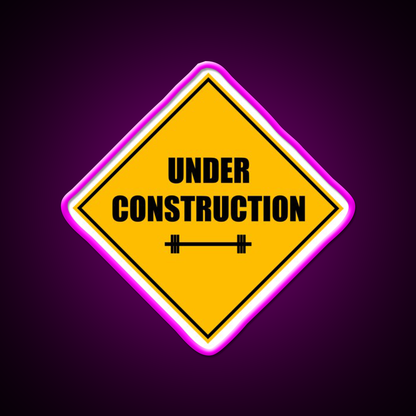 Under Construction Sign Barbell Gym Fitness Led Neon Sign Rgb Color