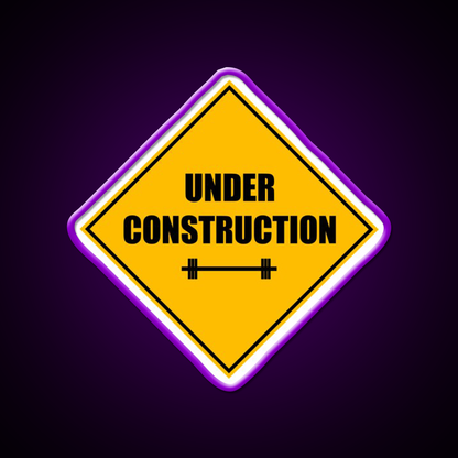 Under Construction Sign Barbell Gym Fitness Led Neon Sign Rgb Color