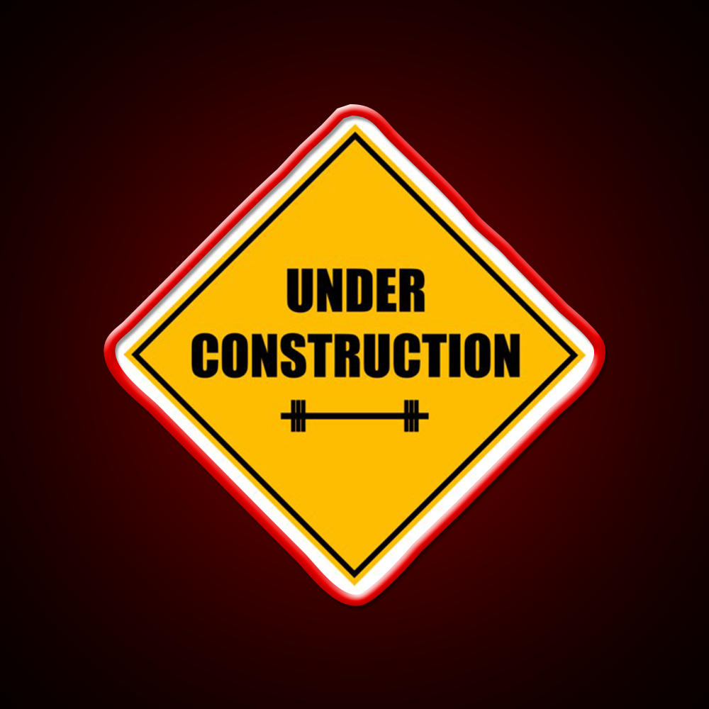 Under Construction Sign Barbell Gym Fitness Led Neon Sign Rgb Color