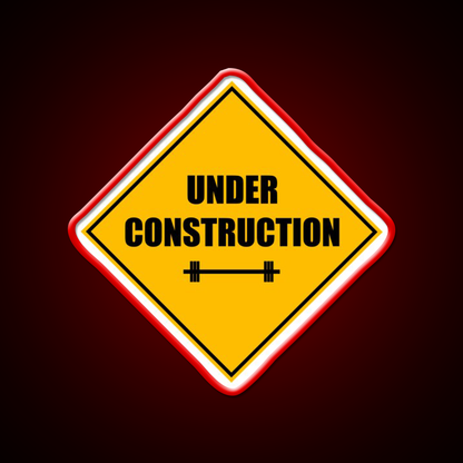Under Construction Sign Barbell Gym Fitness Led Neon Sign Rgb Color