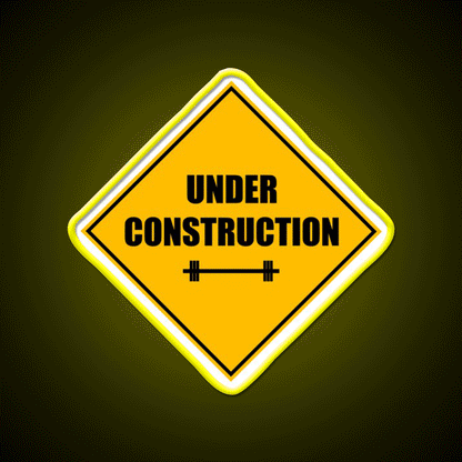 Under Construction Sign Barbell Gym Fitness Led Neon Sign Rgb Color