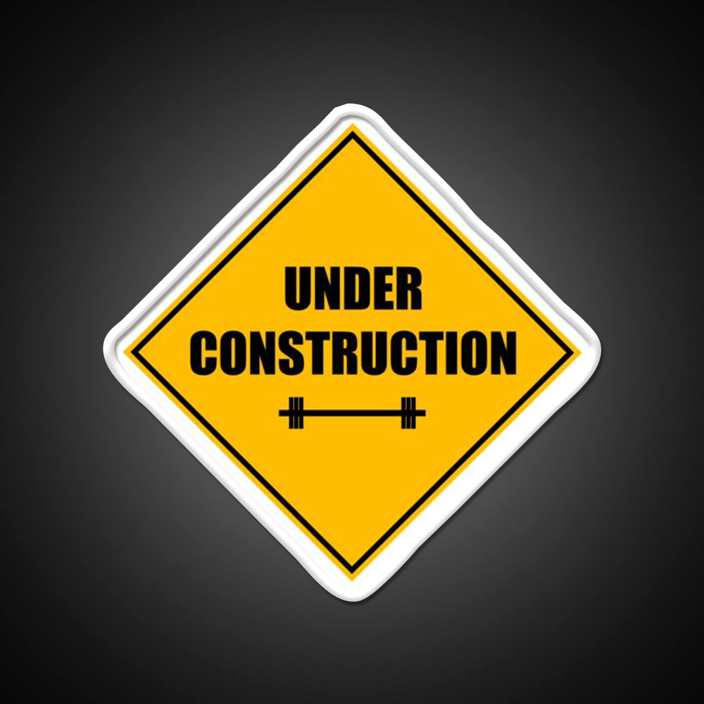 Under Construction Sign Barbell Gym Fitness Led Neon Sign Rgb Color