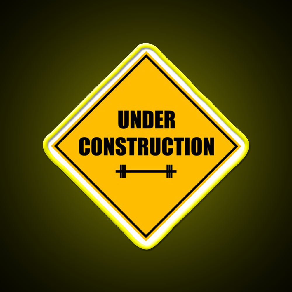 Under Construction Sign Barbell Gym Fitness Led Neon Sign Rgb Color