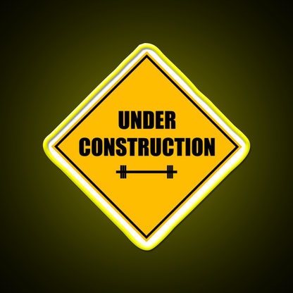 Under Construction Sign Barbell Gym Fitness Led Neon Sign Rgb Color