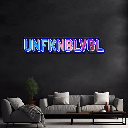 Unfknblvbl Rainbow Paint Funny Phrase Artwork Personalized Neon Signs