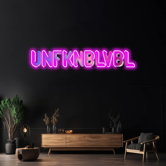 Unfknblvbl Rainbow Paint Funny Phrase Artwork Personalized Neon Signs