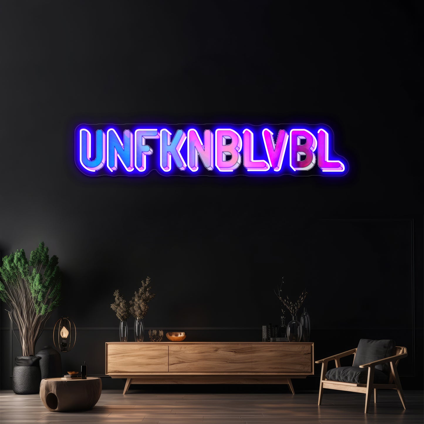 Unfknblvbl Rainbow Paint Funny Phrase Artwork Personalized Neon Signs