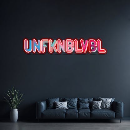 Unfknblvbl Rainbow Paint Funny Phrase Artwork Personalized Neon Signs