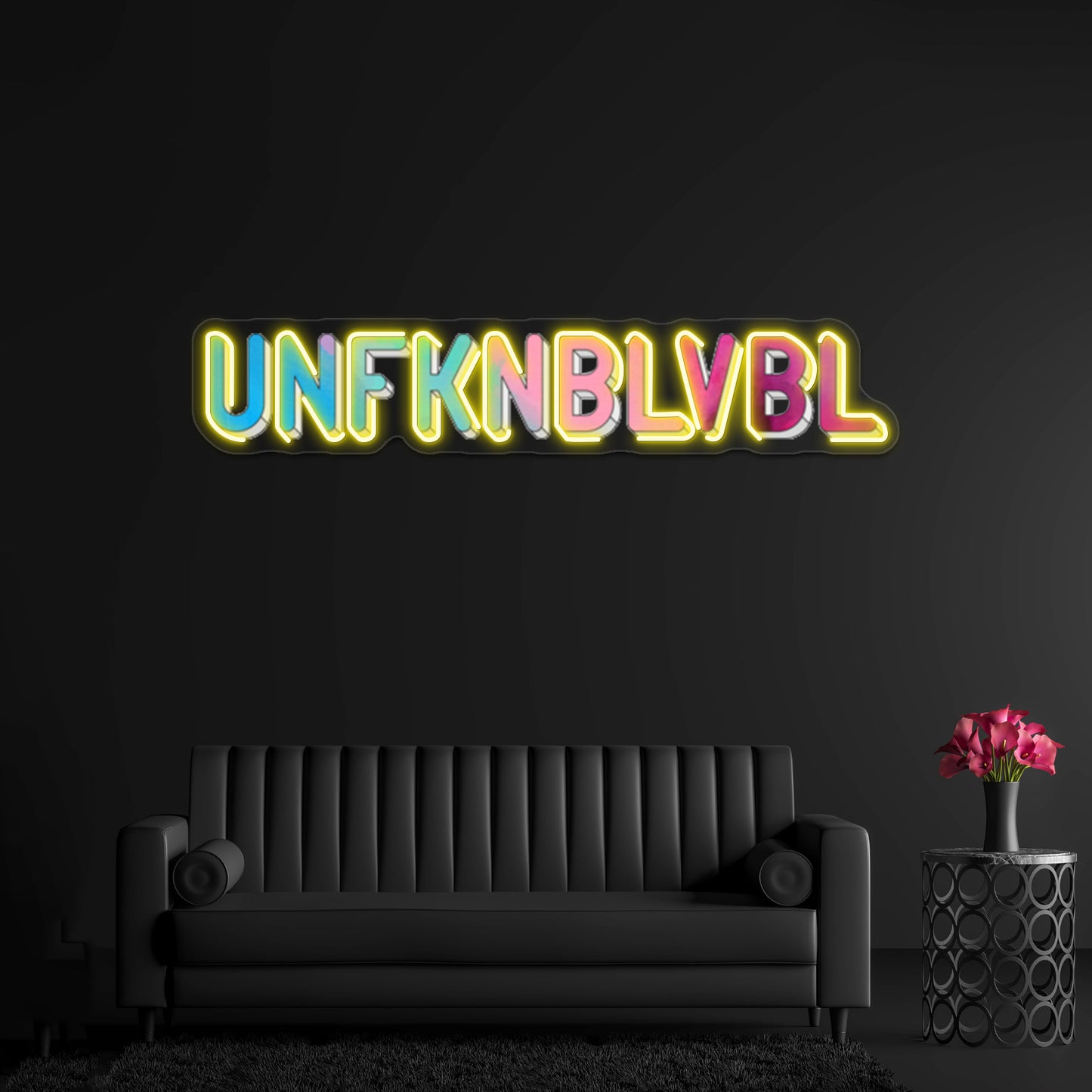 Unfknblvbl Rainbow Paint Funny Phrase Artwork Personalized Neon Signs