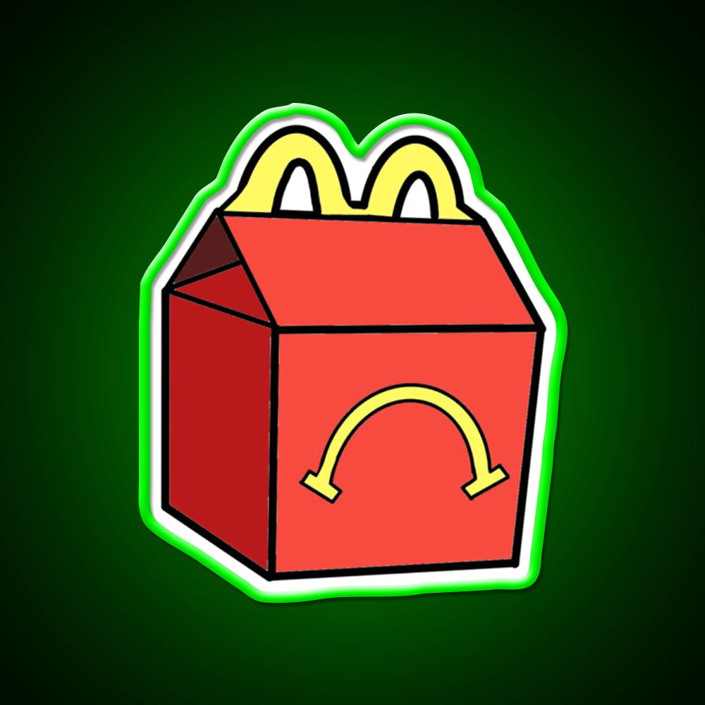 Unhappy Meal Box Fast Food Led Neon Sign For Burger Place Rgb Color - Shineneon