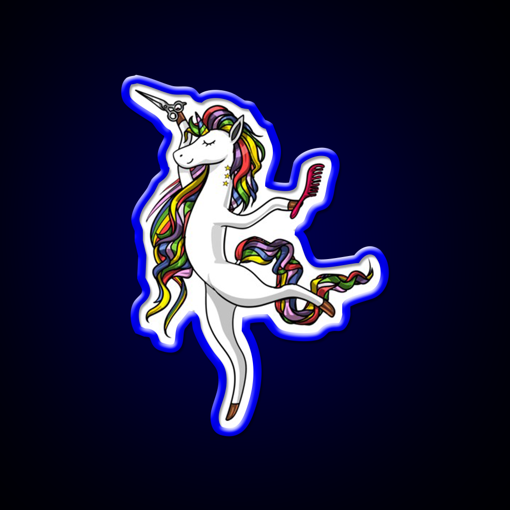 Unicorn Hairdresser Hairstylist Barber Shop Haircut Led Neon Sign - LED neon sign view 5