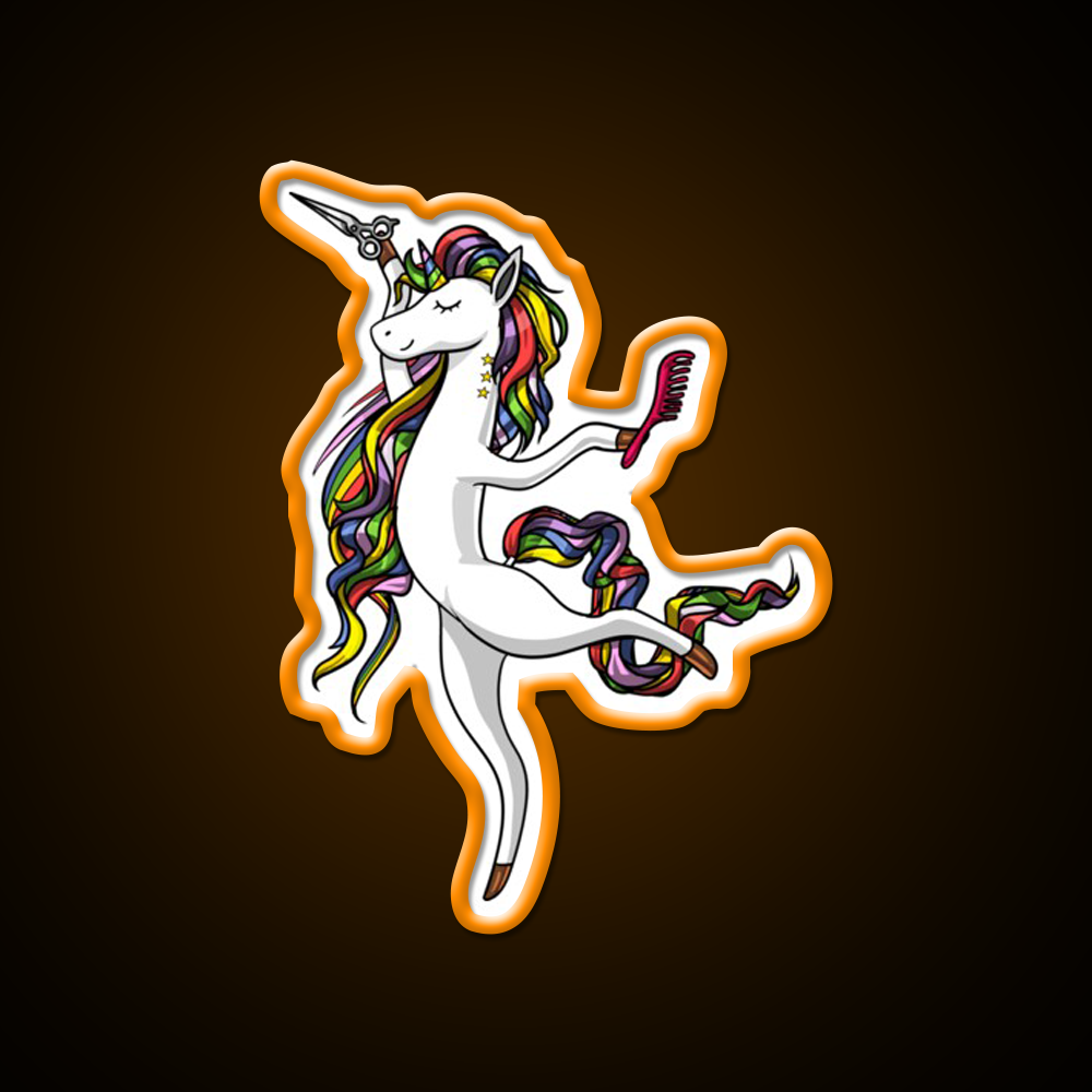 Unicorn Hairdresser Hairstylist Barber Shop Haircut Led Neon Sign - LED neon sign view 6