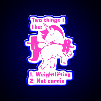 Unicorn Loves Weightlifting Not Cardio Version 2 Gym Fitness Led Neon Sign Rgb Color