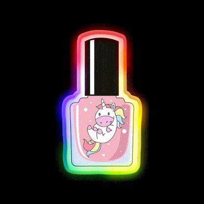 Unicorn Nail Polish Bottle Nail Salon Led Neon Sign Rgb Color